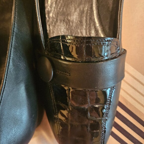 Comfort vintage ballet Flat 100% leather Grandmacore Whimsigoth black loafers 11 - Picture 11 of 11